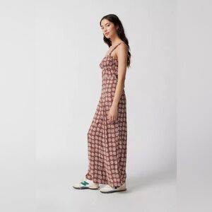 Urban Outfitters Brown and White Jumpsuit